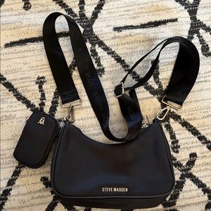 Steve Madden Black Shoulder Bag with Pouch